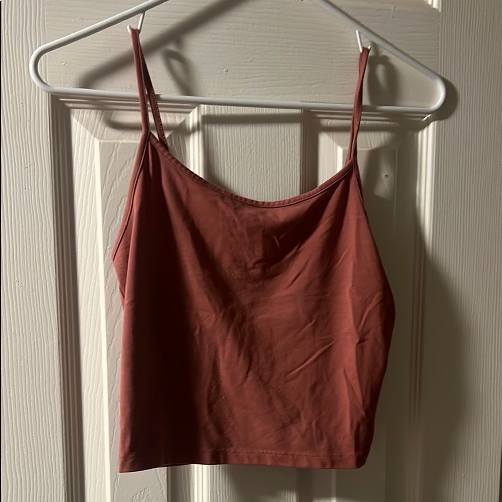 Rust Spaghetti Strap Crop Top
